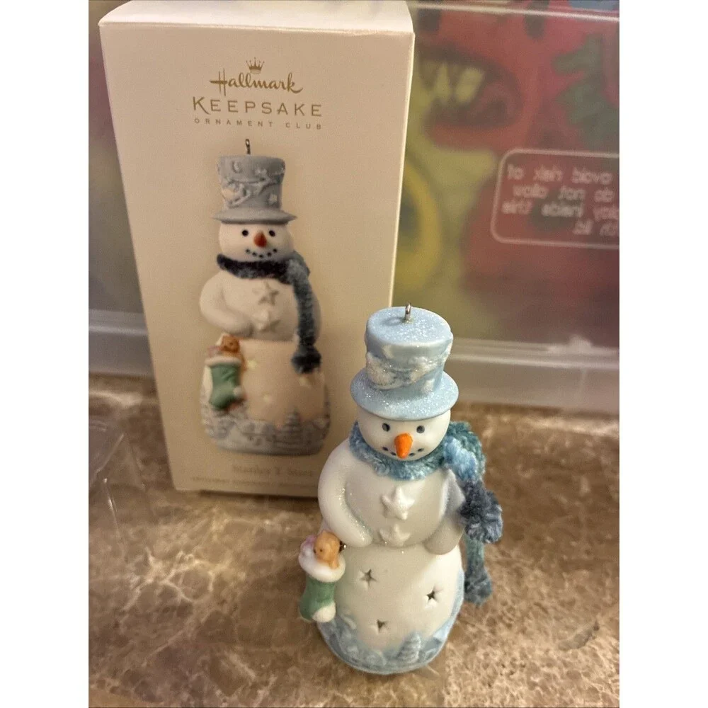 Hallmark Keepsake 2008 Porcelain Christmas Snowman Ornament Stanley T. Starr